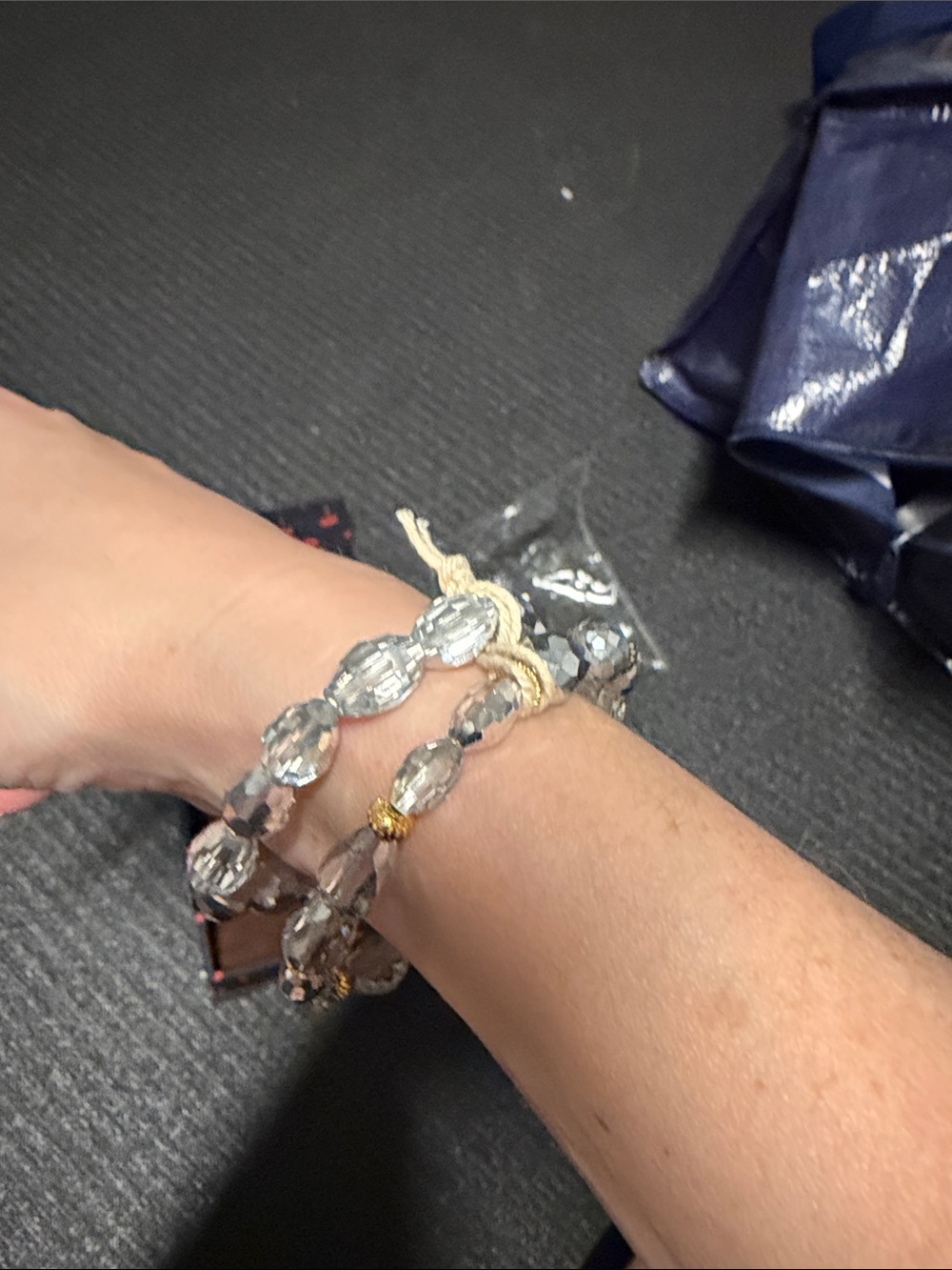 Chan Luu Clear Crystal Beaded Bracelet with Gold Accents - Picture 4 of 6